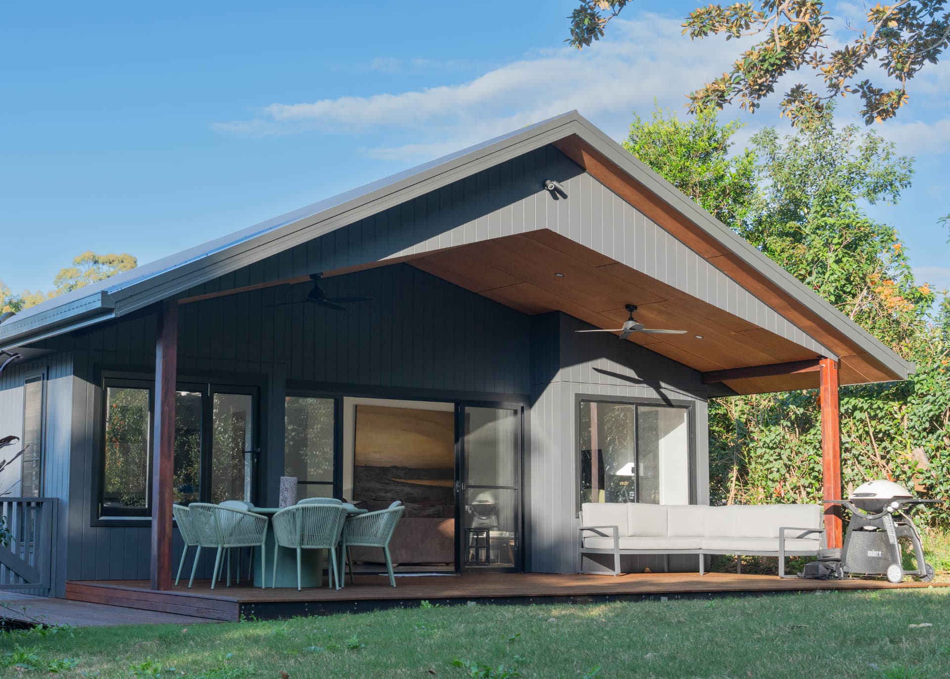 Rear elevation and covered deck