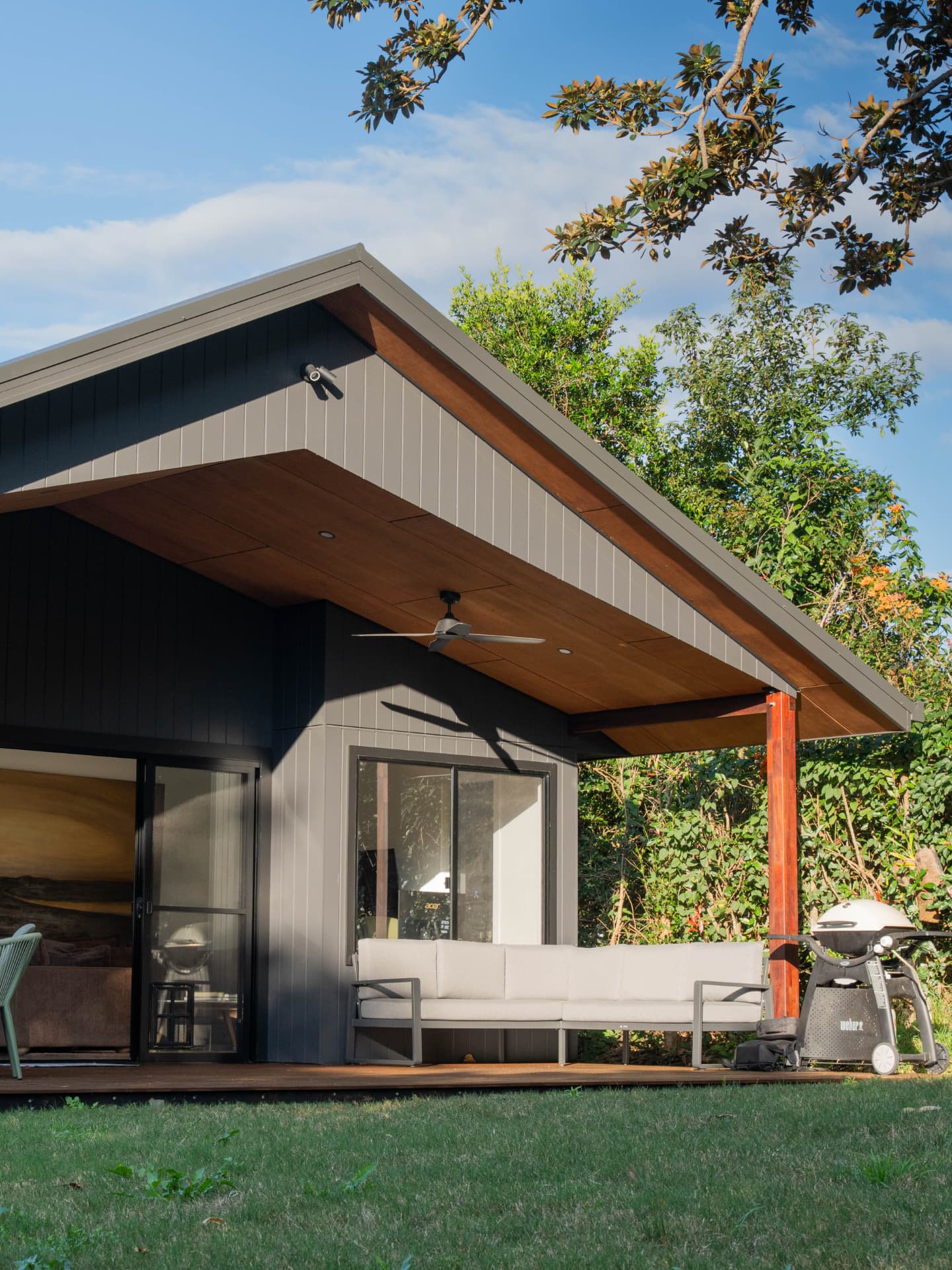 Sheltered outdoor lounge